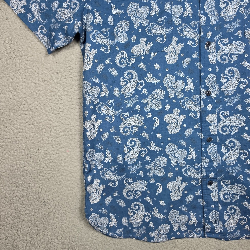 Levis Shirt Mens Size XL Dark Blue Paisely All Over Print Twill Lightweight NEW - Picture 4 of 11